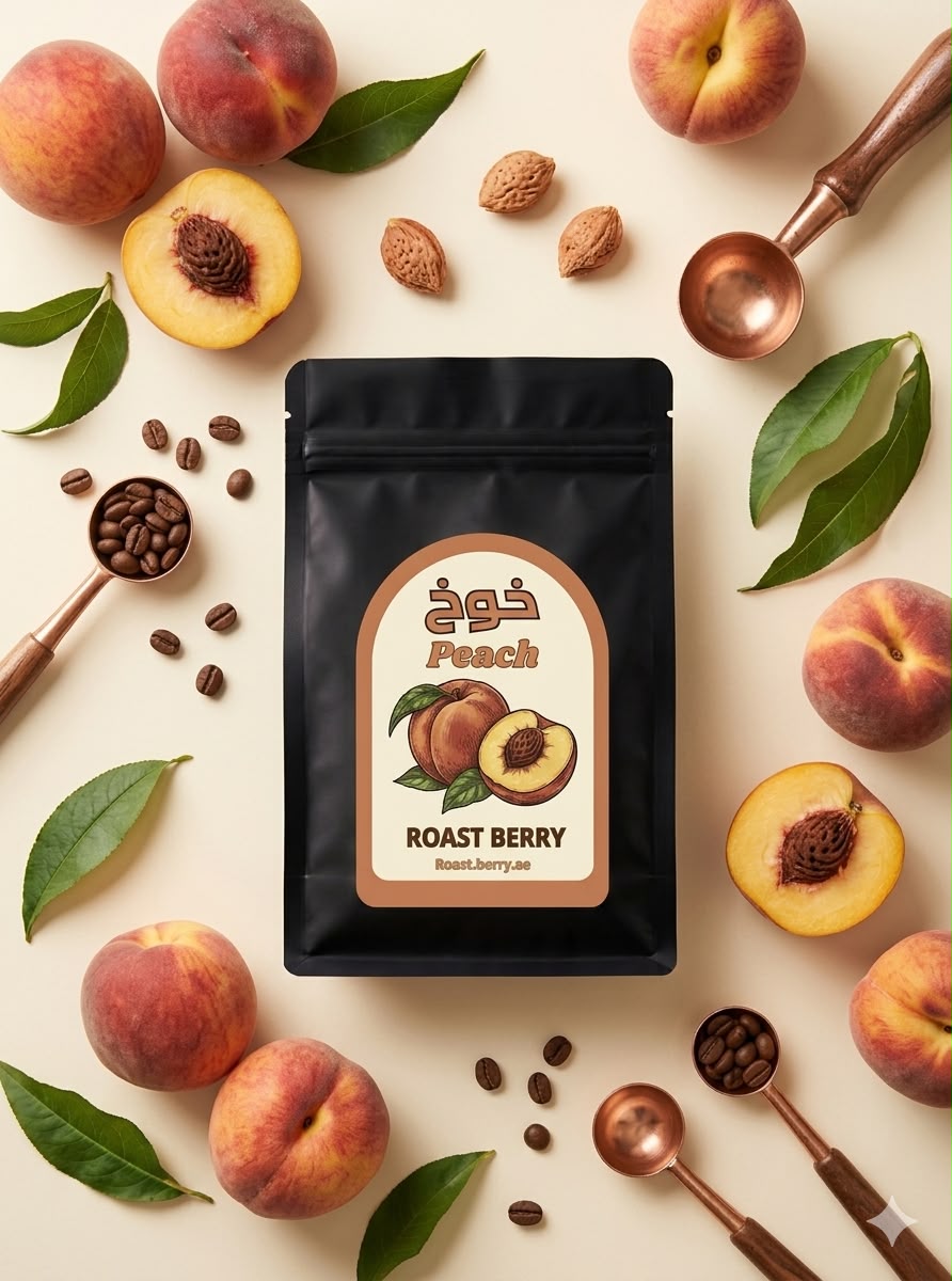 Peach Coffee Beans - قهوة بنكهة الخوخ