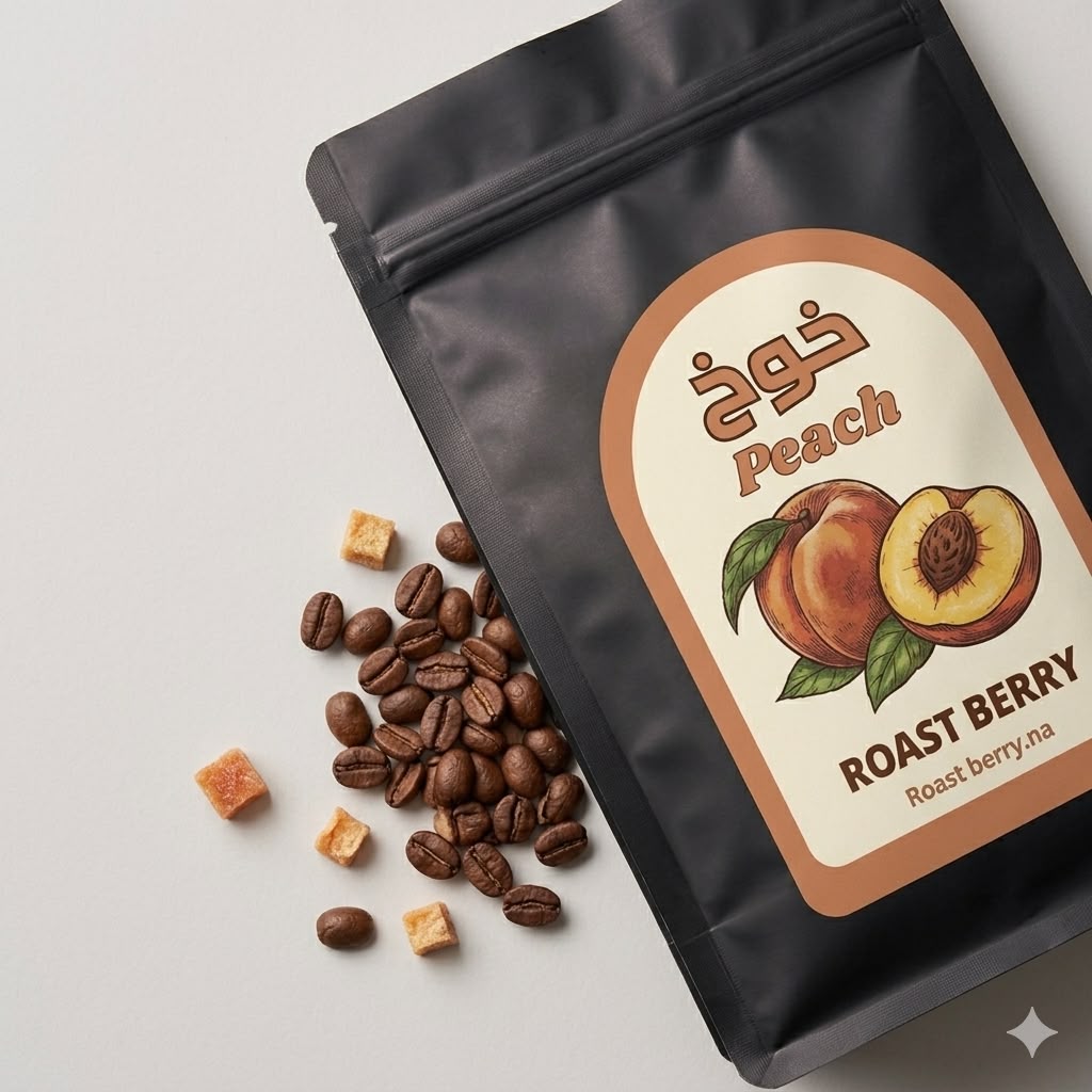 Peach Coffee Beans - قهوة بنكهة الخوخ